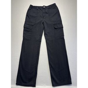 Zara Blue‎ Cargo Pants Size 8 Straight Leg High Rise Women's 31 Inseam